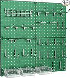 PegBoard, 68PCS Heavy Duty Metal Pegboard with Hooks, Heavy Duty Peg Board for Walls Home, Garage Tool Storage, Workbench, Cr