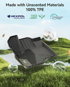 3W Floor Mats Fit for Acura RDX 2026 2025 2024 2023 2022 2021 2020 2019 TPE Non-Slip All Weather Custom Fit Floor Liner for Acura RDX 1st & 2nd Row Full Coverage Car Liners Black