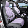 Coverado Seat Covers, Car Seat Covers Front Seats, Leather Seat Covers for Cars, Car Seat Protector Waterproof, Gray Car Seat