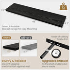 Fun Memories 48 Inch Floating Shelves in Black, 9.3 Inch Deep Floating Shelf for Bathroom Living Room Kitchen, Rusitc Wall Mo