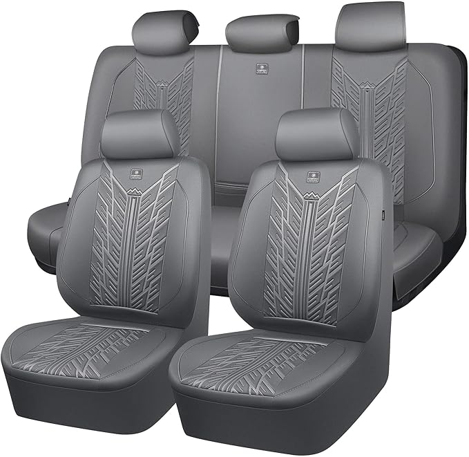 CAR PASS Waterproof Neoprene Seat Covers Full Sets, Wetsuit Car Seat Covers,All-Weather Non-Slip Durable,Universal Fit for Va