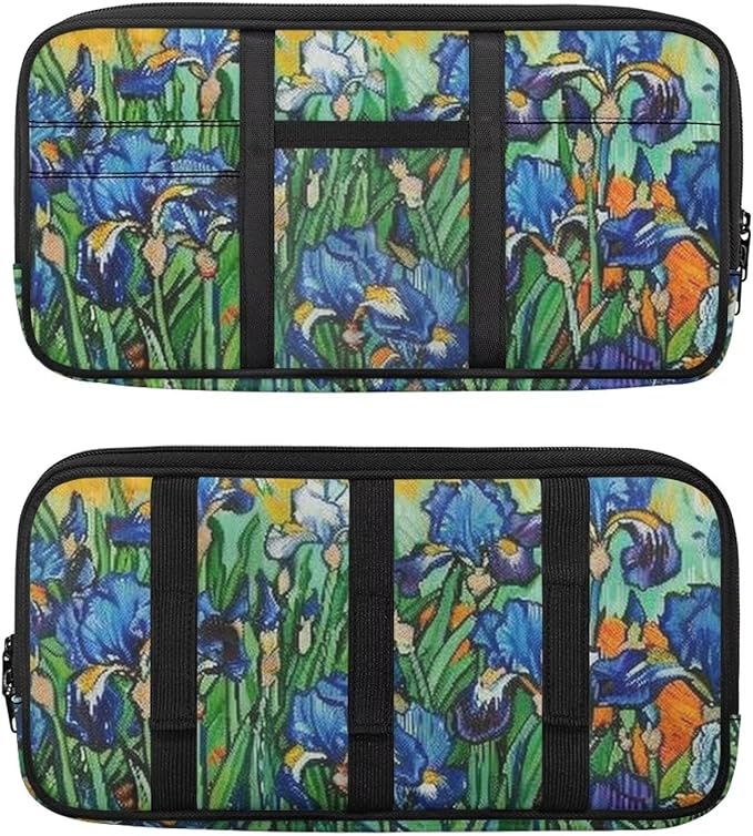 Irises Car Sun Visor Organizer Storage Card Holder Car Storage Bag, Zipper Auto Sunshade Organizer Bag Auto Interior Accessories Truck SUV Storage Pouch Holder