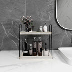 Dorhors 2 Tier Bathroom Counter Organizer Storage,Vanity Organizer for Bathroom Counter,Wood Standing Rack for Kitchen(Rustic