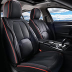 Coverado Car Seat Covers Front Seats, Waterproof Leather Seat Covers for Cars, Luxury Car Seat Covers with Lumbar Support, Ca