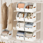 Homsorout Fabric Closet Storage Cubes - 8 Pack Square Storage Bins with Dual Handles for Clothes, Towels, Toys, Cube Storage 