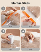 BAGSMART Vacuum Bags for Travel with Rechargeable Air Pump, Portable Space Saver Bags for Travel & Home, Vacuum Compression S