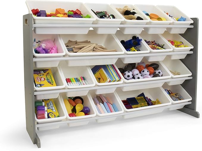 Humble Crew Toy Storage Organizer with 20 Removable Storage Bins for Kids Playroom, 4-Tier Toddler Toy Organization and Stora