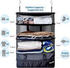 Grand Fusion Stow-N-Go Packing Organizer for Luggage, Portable Hanging Travel Shelves, Carry-On Closet, Hanging Packing Cubes