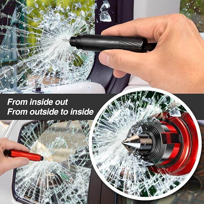 Mini Car Safety Hammer Car Window Breaker Tool and Seatbelt Cutter Car Glass Breaker Emergency Escape Tool SafeHammer Glass B