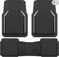 CAR PASS Glitter Heavy Duty Rubber Floor Mats for Car, Waterproof Liner Deep Dish Bling Car Mats Full Sets, Universal Trim to Fit for SUV Truck Sedans Vans, All Weather Floor Mats, Silver Sparkly