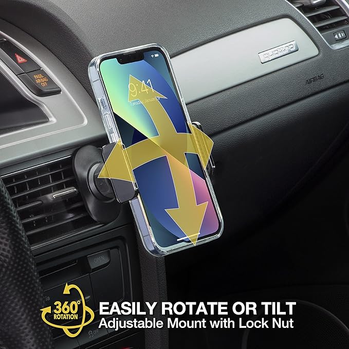 Scosche UH4DVM-SP CarMount 2-in-1 Universal Phone Vent or Dash Mount for The Car | Portable and Adjustable with 360 rotation