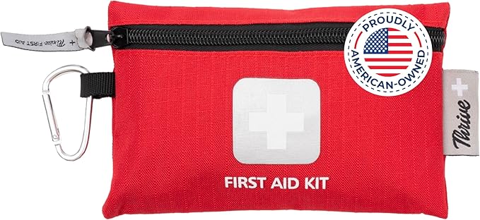 Thrive Mini First Aid Kit - Waterproof Rip-Stop Travel First Aid - Compact Hiking Supplies & Safety Kit - for Home Medical Us