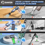 Saker Car Vacuum Cleaner 17000PA Foldable Mini Handheld Vacuums Portable Cordless with Brushless Motor for Gifts, Hair,Cars,B
