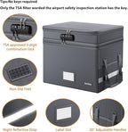 DocSafe File Box with Lock,Multi-Layer Fireproof Document Box Collapsible File Storage Organizer with Pockets/Handle,Large Po