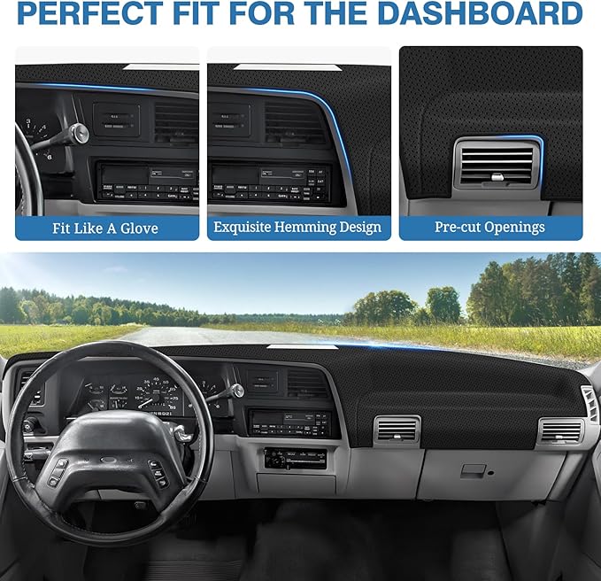 FIILINES Dash Cover for 1989-94 Ford Ranger, 1991-94 Mazda Navajo/Ford Explorer, 1989-90 Ford Bronco II Dashboard Mat Accesso