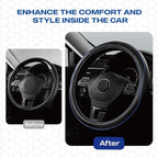 Skechers Memory Foam Steering Wheel Cover,Piping Microfiber Leather Steering Wheel Cover Sporty Universal Fit 14" 1/2-15" Car