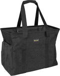 BALEINE Extra Large Utility Tote Bag with Reinforced Wire Frame, Reusable Grocery Bag for Shopping, Picnic (Black, 16.5''x14''x10'')