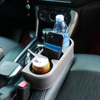 Car Seat Organizer Cup Drink Holders Multi Functional Gap Filler Storage Box Insert Organization Helps Reduce Distracted Driving&Holds Phone Mount Mug Bottle Cellphone (PUBD-Gray)