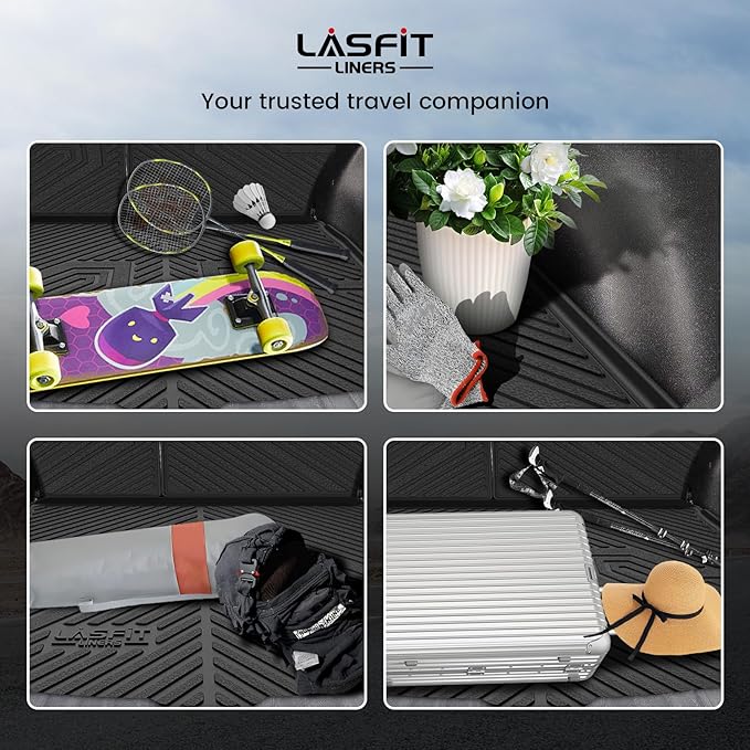 LASFIT Cargo Mats for Toyota Corolla Cross 2022-2026(Fit AWD Not Fit FWD), Custom Fit All-Weather TPE Rubber Trunk Mat for Toyota Accessories, Waterproof, Easy to Clean, Black