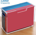 DINGHUO Legal Size File Organizer, Acrylic Protable Hanging File Organizer with Handles, Clear Storage File Folder Holder Fil