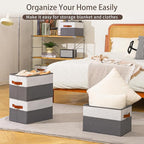 6 Pack Large Storage Bins with Handle,Collapsible Storage Basket for Shelves,Fabric Closet Organizer for Organizing Clothes B