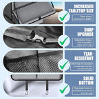 Car Backseat Organizer with Tablet Holder,11 Storage Pockets with Foldable Food Tray, Protector Kick Mats for Kids, Travel Accessories Organizer (Gray, 2Pack with Food Tray)
