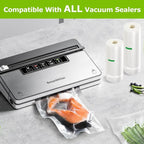 Bonsenkitchen Vacuum Sealer Bags Rolls, 11in x 50ft & 8in x 50ft Durable Food Sealer Bags, Commercial Grade, Heavy Duty, BPA 