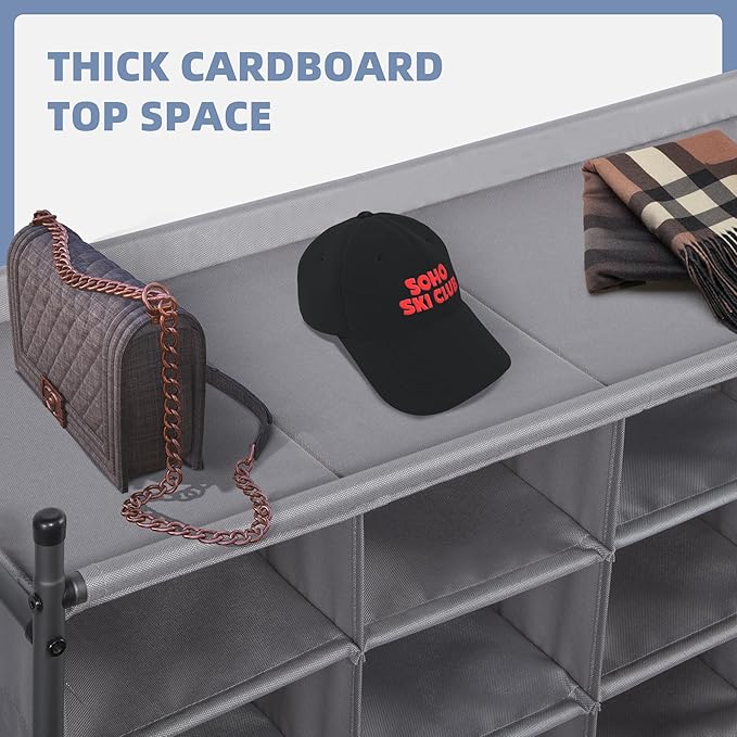 STORAGE MANIAC Stackable Shoe Cubby Organizer, Free Standing Shoe Cube Rack for Entryway, Bedroom, Apartment, Closet, 20-Cube