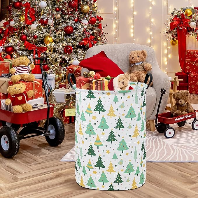 HUNRUNG Laundry Hamper,Large Canvas Fabric Lightweight Storage Basket Toy Organizer Dirty Clothes Collapsible Waterproof for 