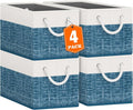Fab totes Storage Bins [4-Pack], Foldable Storage Baskets for Organizing Toys, Books, Shelves, Closet, Large Storage Box with
