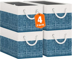 Fab totes Storage Bins [4-Pack], Foldable Storage Baskets for Organizing Toys, Books, Shelves, Closet, Large Storage Box with