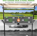 10L0L Universal Golf Cart 5 Panel Mirror for Yamaha EZGO Club Car, Eliminate Blind Spots Wide Angle Rear View Mirror