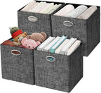Posprica Storage Cubes,12×12 Storage Bins,Foldable Storage Baskets Fabric Drawers Containers for Shelf Cabinet Bookcase,Thick