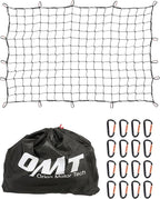 Orion Motor Tech Cargo Net for Pickup Truck Bed, 4'x6' Stretches to 8'x12' Cargo Roof Rack Netting Compatible with Ford Ram GMC Toyota Chevrolet, Bungee Net Mesh with Handmade Knots 16 Carabiners