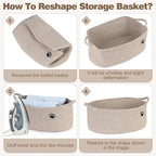 Optish Dog Toy Basket, Toy Box and Bin for Dog Cat Storage, 19.7" X 11" X 7.9" (30L) Large Woven Rope Basket for Blanket Stor