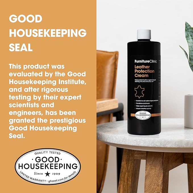 Furniture Clinic Leather Protection Cream | 2-in-1 Leather Conditioner & Waterproofing Protector for Furniture, Shoes, Car Se