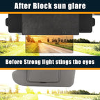 Veharvim Sun Visor Extender for Car with 2 Side Sunshade, Polarized UV400 Visor Extender Attachment for Car Visor with PC Lens,Anti-Glare for Safe Driving (2 Side Panel) (Black, Universal(2Pack))