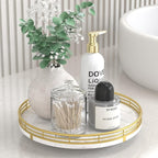 White Marble Lazy Susan Turntable for Table Top – 10” Round Marble Tray Organizer for Bathrroom, Vanity, Dining Table, Kitche