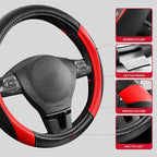 Rubbermaid Steering Wheel Cover – Universal Fit 14.5"–15" Steering Wheel Cover, Anti-Slip Grip, Breathable Leather, All-Seaso