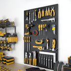 Spampur Peg Board, 8 Pack Metal Pegboard Panels Black Pegboards Wall Organizer, Peg Board for Walls Home, Garage Tool Storage