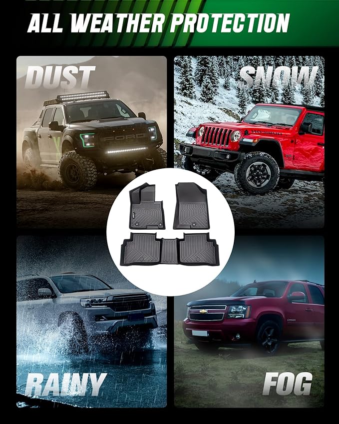 VIWIK Floor Mats for 2022-2023 Tucson (Not for Hybrid), Car Mats All Weather Protection Custom Floor Liners Full Set Include 1st and 2nd Row Front & Rear Black Car Liners