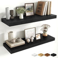 Fun Memories Floating Shelves for Wall, 30 Inch Long Floating Shelves Set of 2, 30 x 10 Wooden Shelves for Wall, Large Storag
