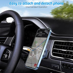 WixGear Rectangle Flat Stick On Dashboard Magnetic Car Mount Holder for Cell Phones and Mini Tablets with Fast Swift-Snap Technology - Extra Slim