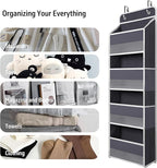 TYMENSH Over The Door Hanging Organizer with 4 Large Pockets – Closet, Bathroom, Nursery, Bedroom, Dorm Storage for Toys, Cos