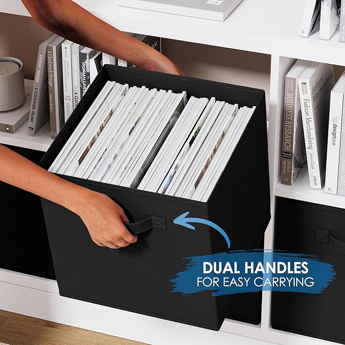 Fabric Storage Cubes for Cube Organizer - 8 Pack Heavy Duty Storage Bins - 13 Inch Cube Storage Bin, Use As A Clothes Storage