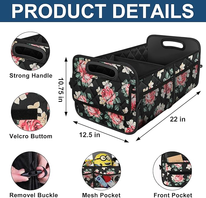 Deosk Car Trunk Organizer for SUV, Car Organizers and Storage with 6 Pocket, Car Accessories for Women/Men 50L Waterproof