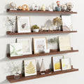 Fun Memories Picture Ledge Shelf, Floating Shelves Set of 4, 40 Inch Picture Shelves for Wall with Ledge, Large Nursery Book 