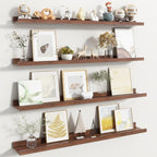 Fun Memories Picture Ledge Shelf, Floating Shelves Set of 4, 40 Inch Picture Shelves for Wall with Ledge, Large Nursery Book 