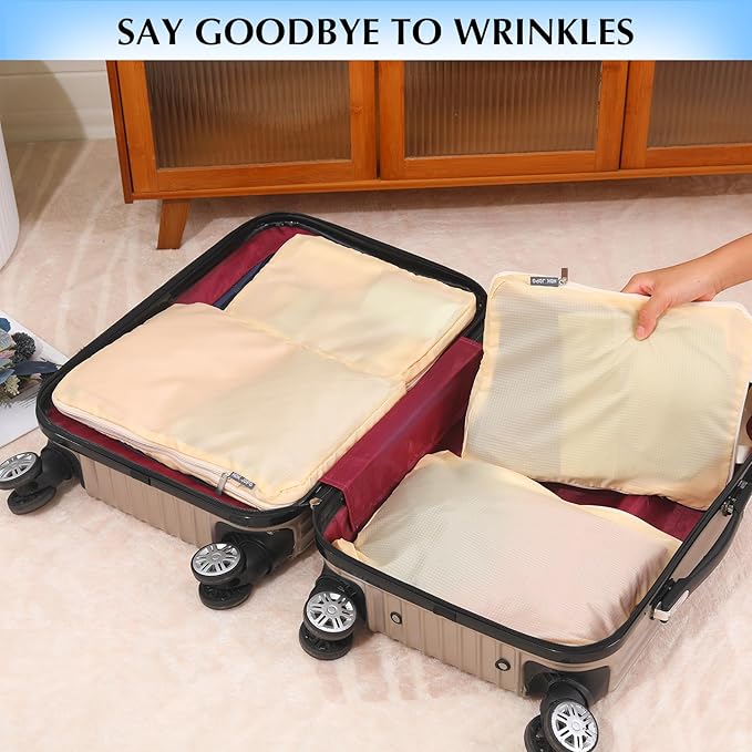 Carry on Compression Packing Cubes Travel for Suitcases ，Compressible Packing Cubes for Travel Women Packing Organizers 4 Set