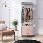 Sorbus Premium Cothing Rack with Drawers - Heavy Duty Wardrobe Closet with Metal Frame & Wooden Top - 70Inch Tall Garment Rac